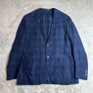 Corneliani ID Wool Blazer Sport Coat Jacket Mens Size 50 R Blue Plaid Lightweigh